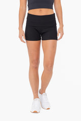 Black Ribbed Shorts