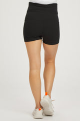 Black Ribbed Maternity Shorts