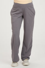 Gray Fleece Lined Maternity Lounge Pants