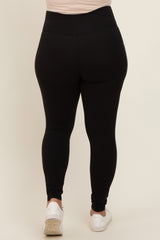 Black Crossover Maternity Plus Leggings