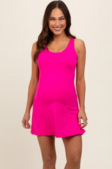 Fuchsia Tennis Racerback Maternity Romper Dress