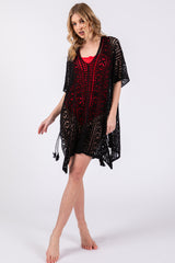 Black Crochet Knit Maternity Swim Cover Up