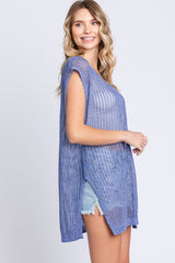 Periwinkle Crochet Coverup Mini Dress