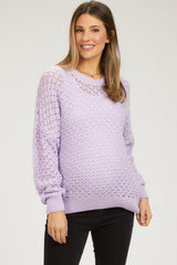 Lavender Knit Long Sleeve Maternity Top