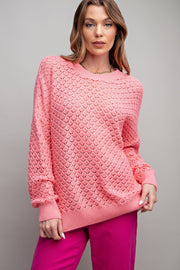 Pink Knit Long Sleeve Top