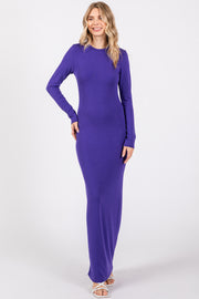 Violet Long Sleeve Fitted Maxi Dress