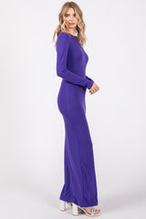 Violet Long Sleeve Fitted Maxi Dress