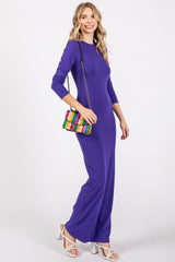 Violet Long Sleeve Fitted Maxi Dress