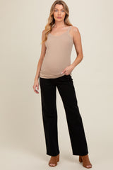 Black Relaxed Straight Leg Maternity Jeans