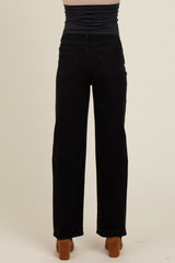 Black Relaxed Straight Leg Maternity Jeans