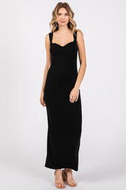 Black Cowl Neck Sleeveless Midi Dress