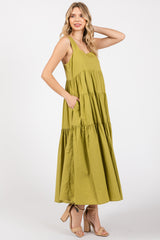 Lime Tiered Maxi Dress