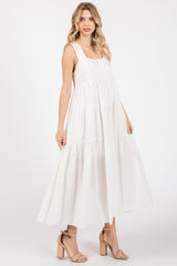 White Tiered Maxi Dress