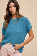 Teal Knit Maternity Sweater Top