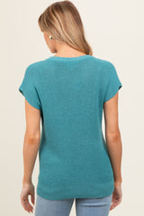 Teal Knit Maternity Sweater Top