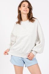 Heather Gray Long Sleeve Maternity Crewneck