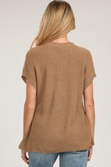 Mocha Knit Pocket Front Maternity Top