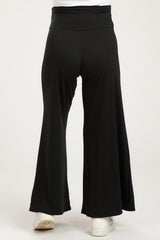 Black French Terry Wide Leg Maternity Lounge Pants