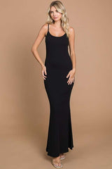 Black Ribbed Maxi Dress