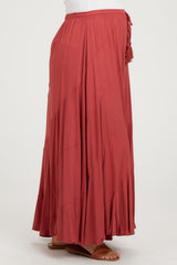 Red Tassel String Maternity Maxi Skirt