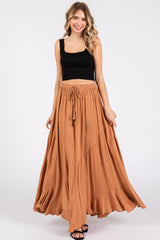 Camel Tassel String Maxi Skirt