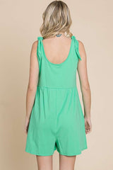 Mint Green Knot Strap Romper