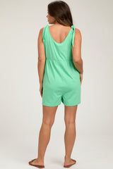 Mint Green Knot Strap Maternity Romper