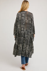 Black Ruffle Wide Sleeve Maternity Cover Up