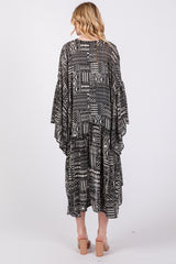 Black Ruffle Wide Sleeve Cover Up