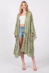 Light Olive Ruffle Wide Sleeve Maternity Cover Up