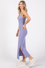 Lavender Side Slit Maxi Dress