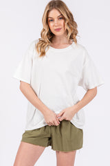 White Short Sleeve Maternity Top