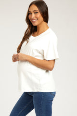 White Short Sleeve Maternity Top