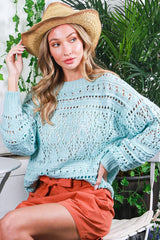 Light Blue Open Knit Sweater