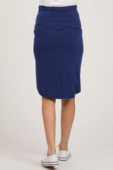 Light Navy Blue Maternity Skirt