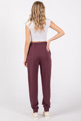 Purple Basic Drawstring Sweatpants