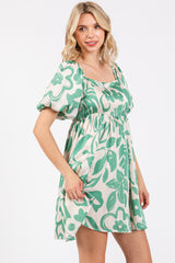 Jade Floral Puff Sleeve Dress