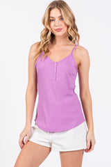 Lavender Ribbed Snap Button Maternity Cami