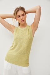 Lime Knit Sleeveless Maternity Top