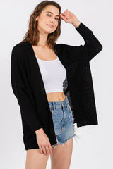 Black Knit Dolman Sleeve Cardigan