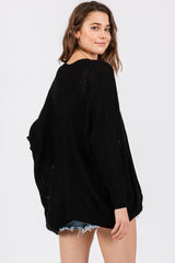 Black Knit Dolman Sleeve Cardigan