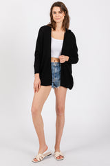 Black Knit Dolman Sleeve Cardigan