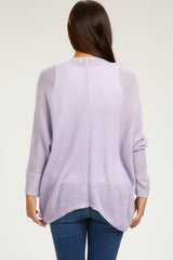 Lavender Knit Dolman Sleeve Maternity Cardigan