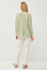 Light Olive Knit Dolman Sleeve Cardigan