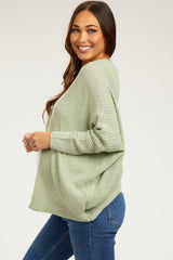 Light Olive Knit Dolman Sleeve Maternity Cardigan