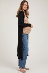 Black Long Maternity Cardigan