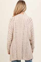 Cream Knit Maternity Cardigan