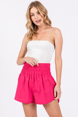 Magenta Curved Hem Active Maternity Shorts