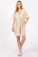 Beige Button Down Romper