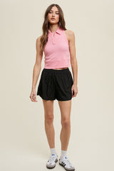 Black Pleated Maternity Active Shorts